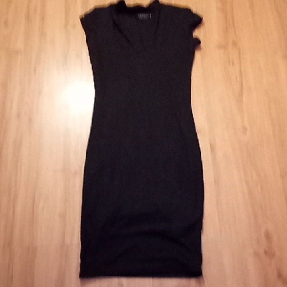 Joe & Elle Black Cap Sleeve V-Neck Bodycon Mini